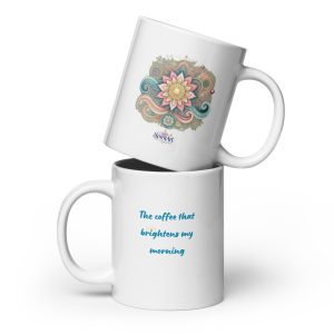 White glossy mug - the coffee that brightens my morning